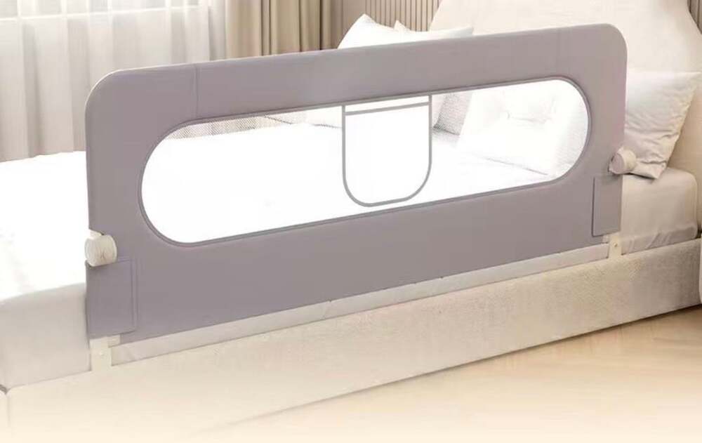 GOTGELIF Toddler Bed Rail Size 71in Grey Breathable Mesh